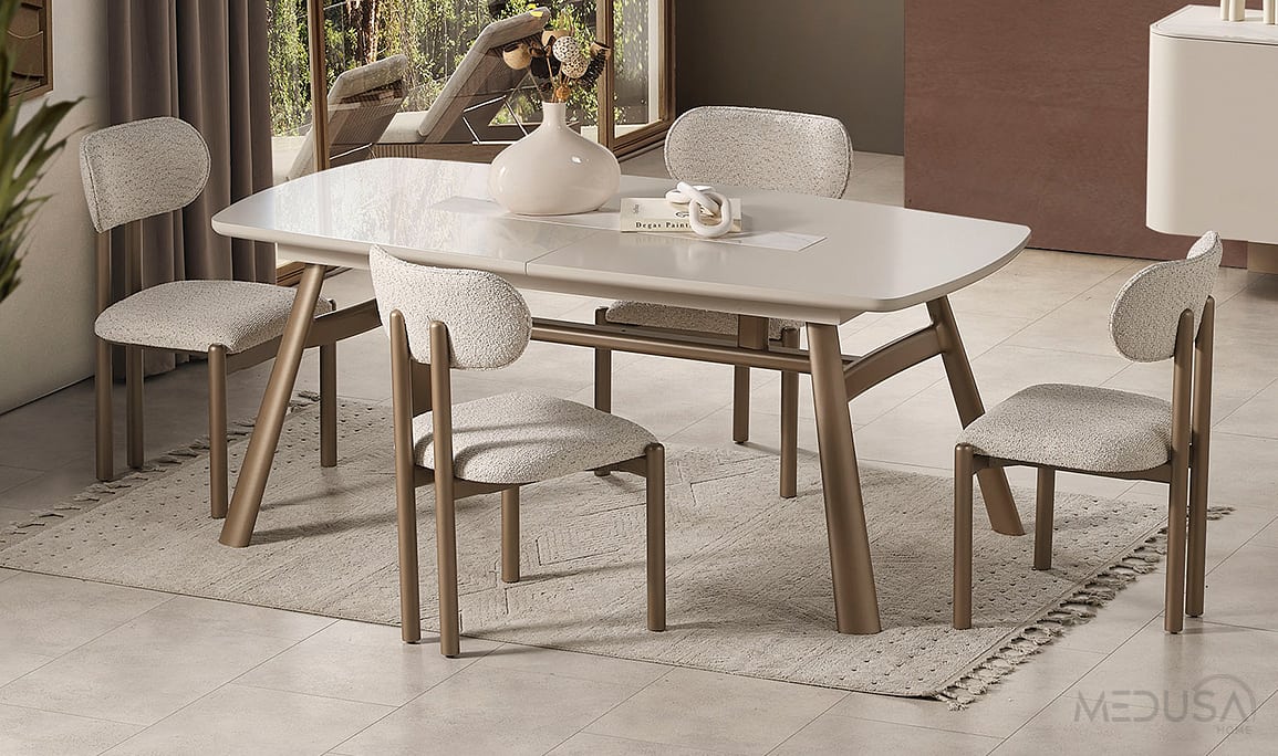 Medusa Home Mobilya - Ahuse Bronz Yemek Masası