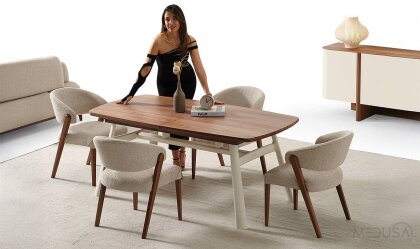 Medusa Home - Ahuse Ceviz Yemek Masası