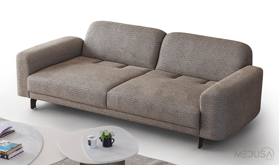 Medusa Home Mobilya - Alessa Kahve Üçlü Koltuk