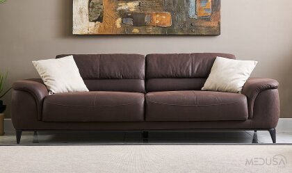 Medusa Home - Alfa Kahve Üçlü Koltuk