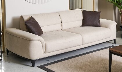 Medusa Home - Alfa Krem Üçlü Koltuk