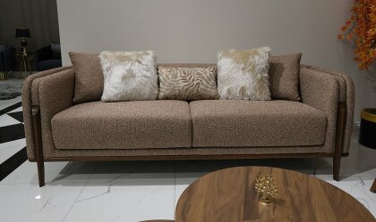 Medusa Home - Ares Kahve Üçlü Koltuk