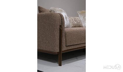 Medusa Home Mobilya - Ares Kahve Üçlü Koltuk