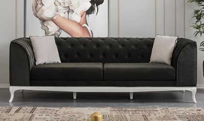 Medusa Home - Art White Yeşil Üçlü Koltuk