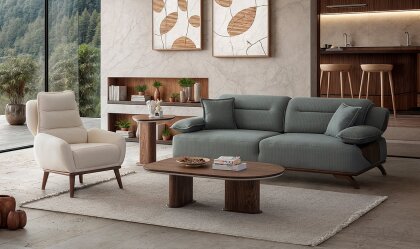 Medusa Home Mobilya - Artemis Yeşil Üçlü Koltuk