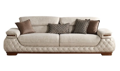 Medusa Home - Artisan Beyaz Üçlü Koltuk
