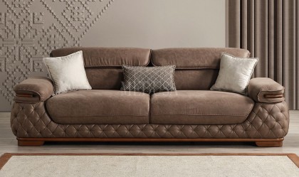 Medusa Home - Artisan Ceviz Üçlü Koltuk