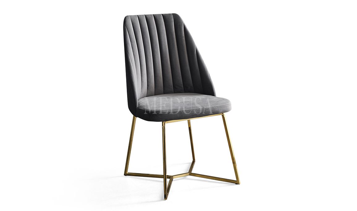 Medusa Home Mobilya - Asel Beyaz Sandalye Metal Ayaklı