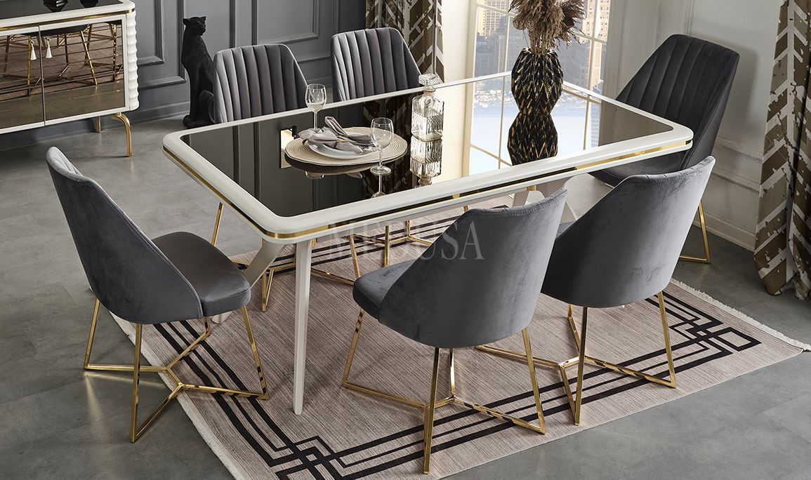 Medusa Home Mobilya - Asel Beyaz Yemek Masası