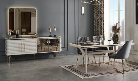 Medusa Home - Asel Beyaz Yemek Odası