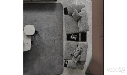 Medusa Home Mobilya - Ashley Ara Sehpalı Üçlü Koltuk