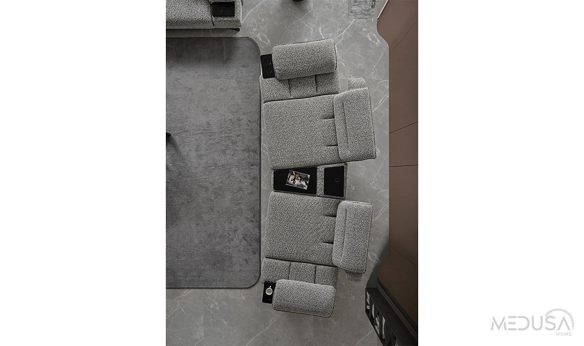 Medusa Home Mobilya - Ashley Ara Sehpalı Üçlü Koltuk