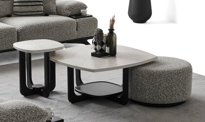 Medusa Home Mobilya - Ashley Mermer Desenli Sehpa Seti