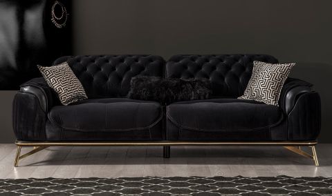 Medusa Home Mobilya - Asos Üçlü Koltuk Black - Üçlü Koltuk