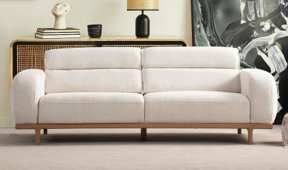 Medusa Home - Aspen Üçlü Koltuk Ekru