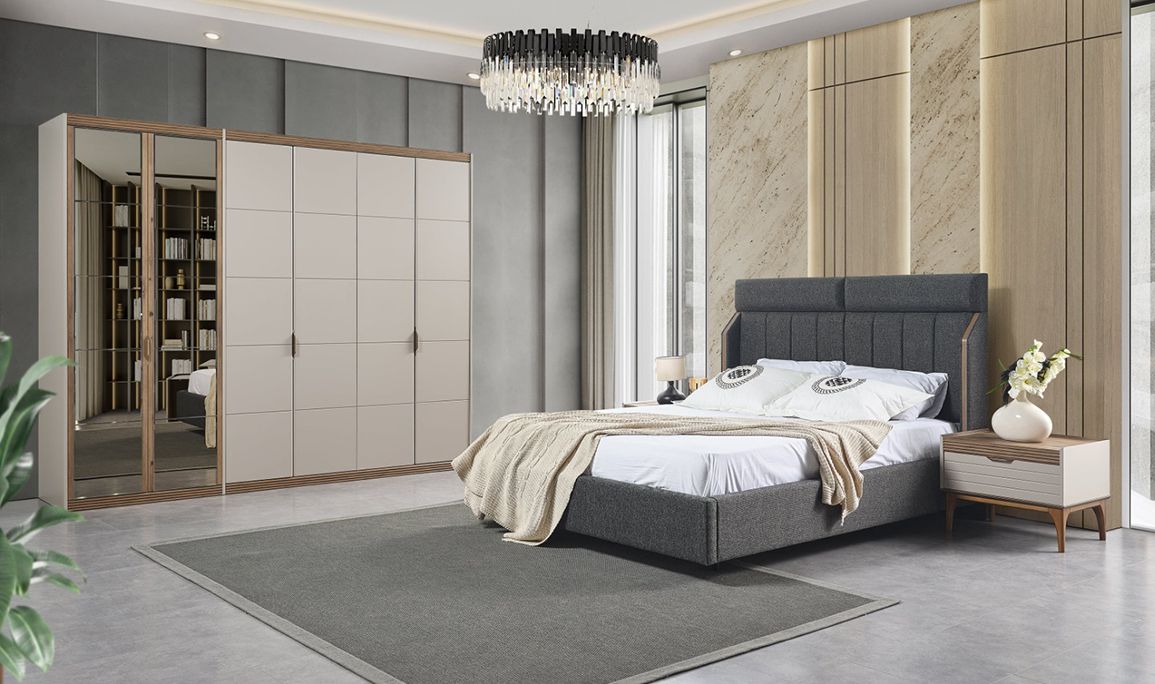 Medusa Home Mobilya - Assos 6 Kapılı Yatak Odası (Aynalı)