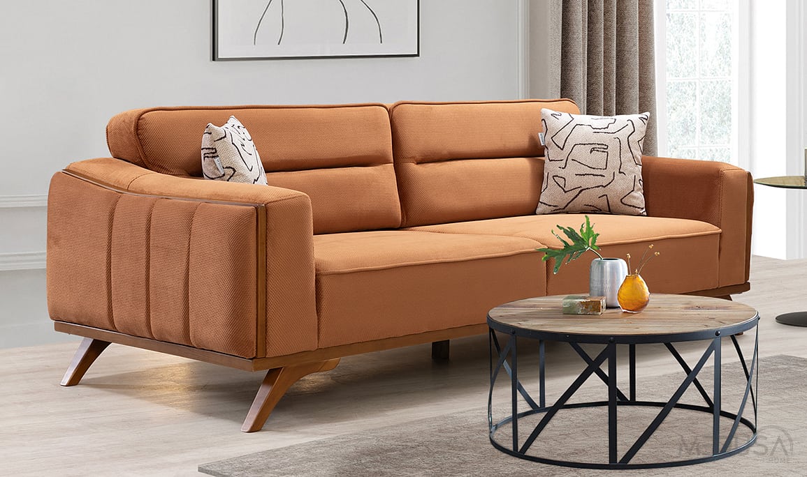 Medusa Home Mobilya - Aurex Tarçın Üçlü Koltuk