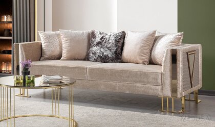 Medusa Home - Bahar Luxury Vizon Üçlü Koltuk