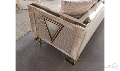 Medusa Home Mobilya - Bahar Luxury Vizon Üçlü Koltuk