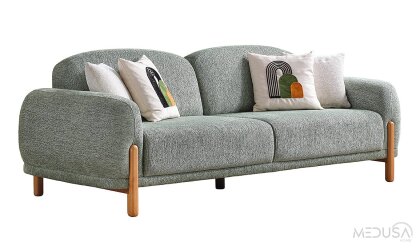 Medusa Home Mobilya - Begonvil Bohem Yeşil Üçlü Koltuk