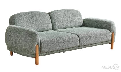 Medusa Home Mobilya - Begonvil Bohem Yeşil Üçlü Koltuk