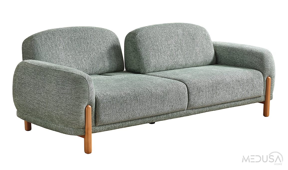 Medusa Home Mobilya - Begonvil Bohem Yeşil Üçlü Koltuk