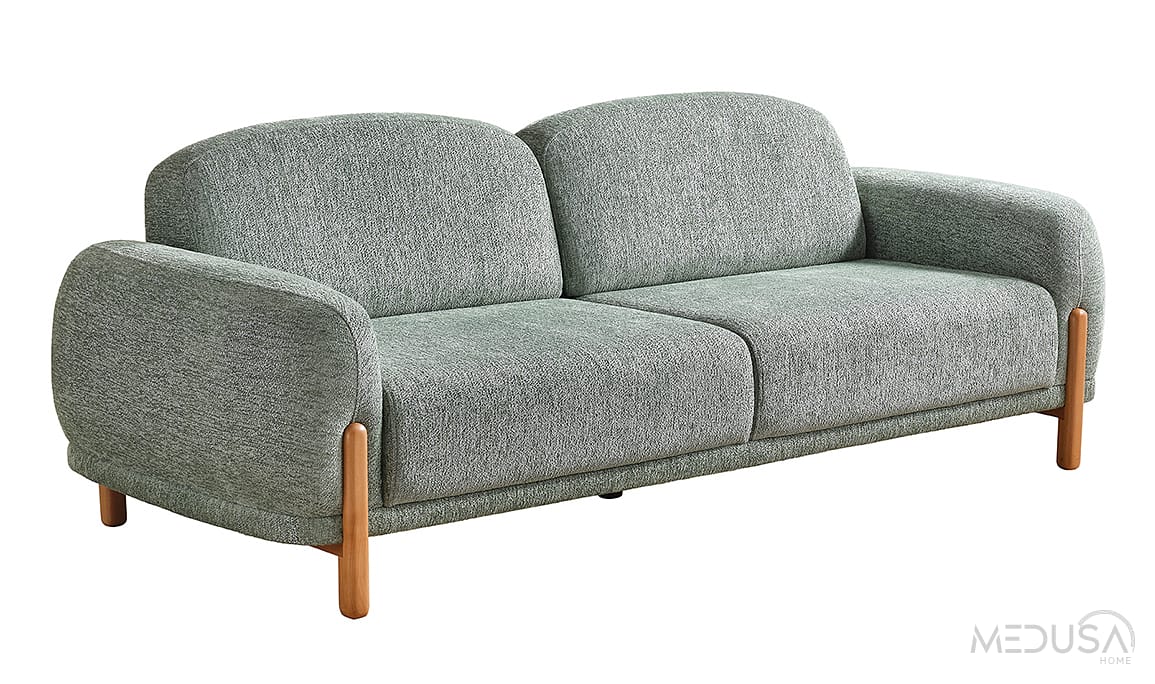 Medusa Home Mobilya - Begonvil Bohem Yeşil Üçlü Koltuk