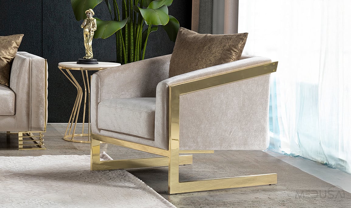 Medusa Home Mobilya - Bella Gold Berjer