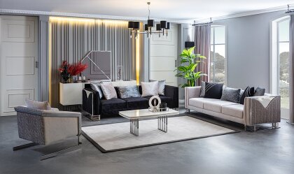 Medusa Home - Bella Gümüş Koltuk Takımı