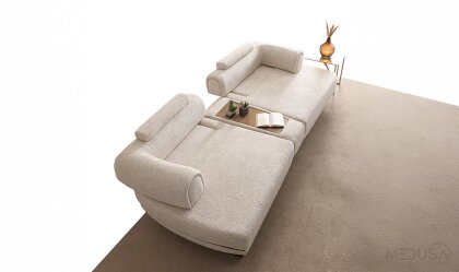 Medusa Home Mobilya - Bella Sehpalı Üçlü Koltuk