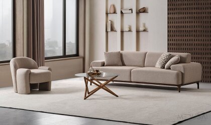 Medusa Home Mobilya - Best Bej Üçlü Koltuk
