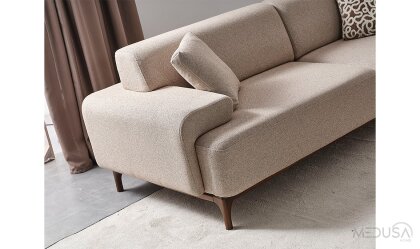Medusa Home Mobilya - Best Bej Üçlü Koltuk
