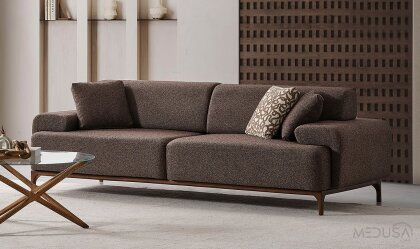 Medusa Home - Best Kahve Üçlü Koltuk
