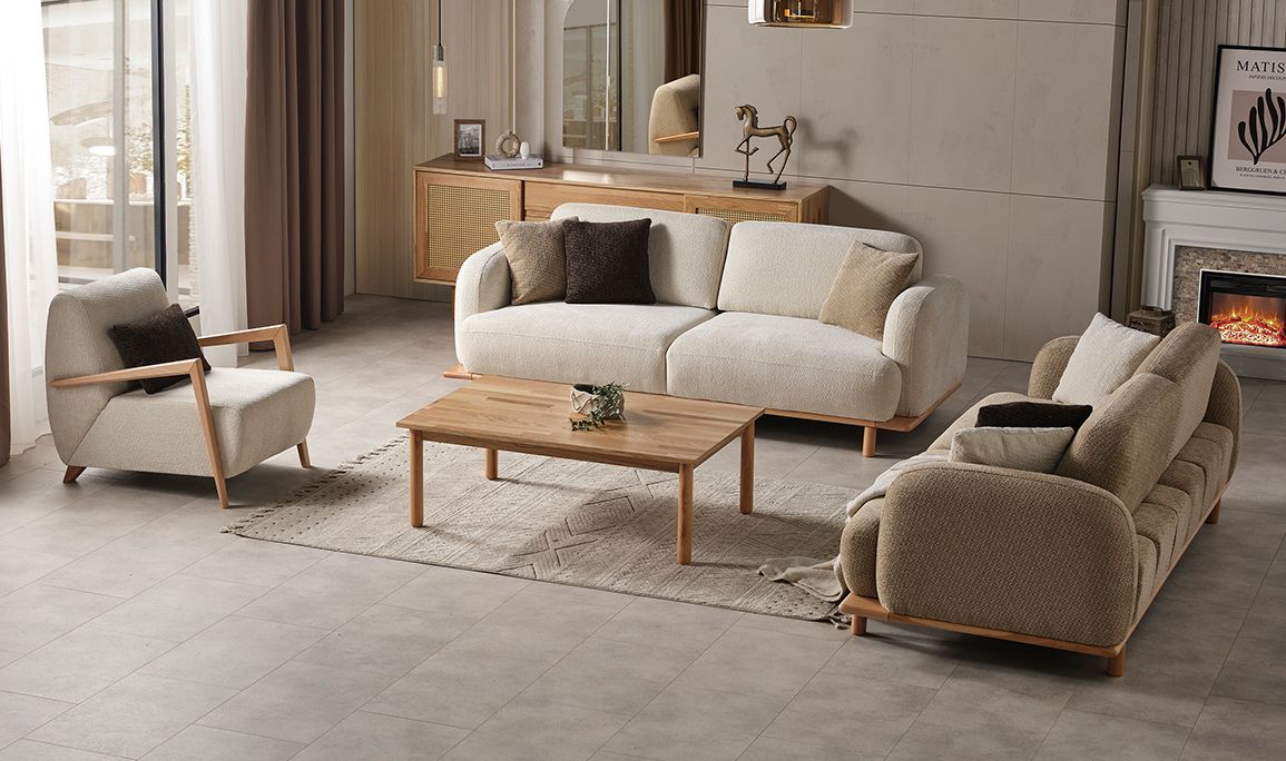 Medusa Home Mobilya - Bohem Ahşap Koltuk Takımı