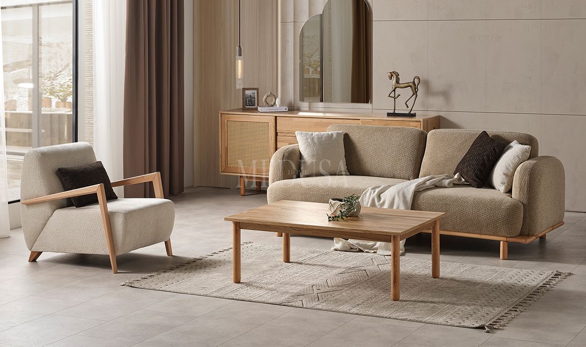 Medusa Home Mobilya - Bohem Ahşap Koltuk Takımı