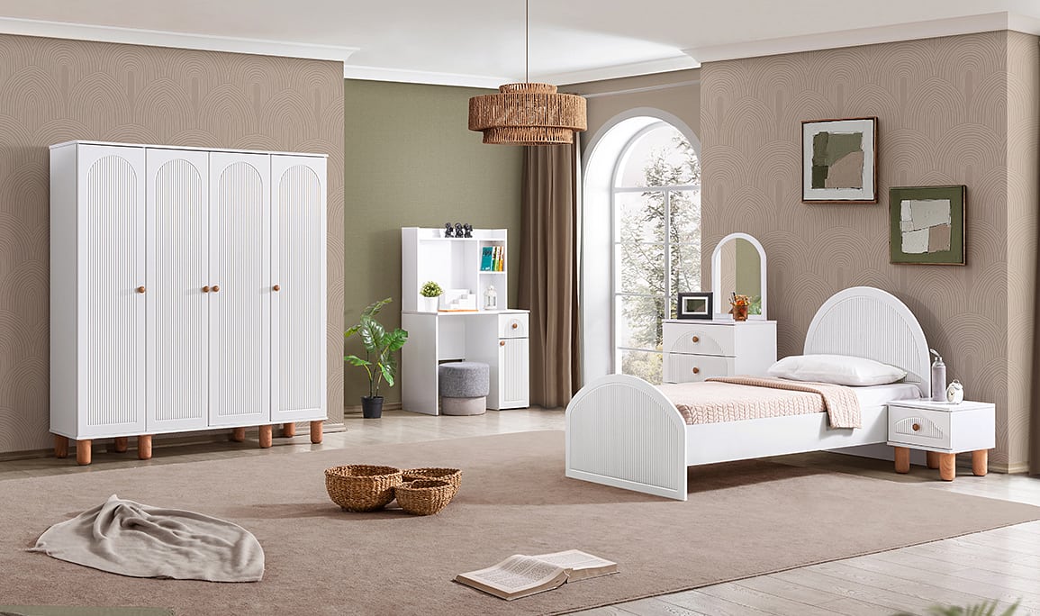 Medusa Home Mobilya - Boho 4 Kapaklı Genç Odası