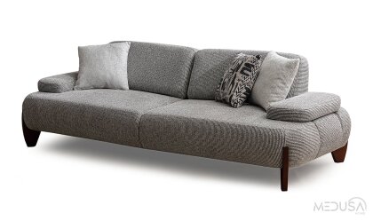 Medusa Home Mobilya - Branson Gri Üçlü Koltuk