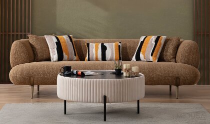 Medusa Home - Candy Tarçın Üçlü Koltuk