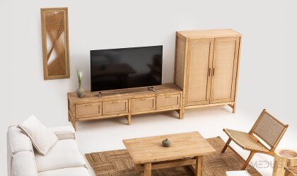 Medusa Home Mobilya - Casablanca Ladin Tv Sehpası + Şaraplık