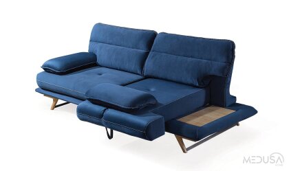 Medusa Home Mobilya - Cathedra Mavi Üçlü Koltuk