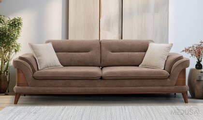 Medusa Home - Chello V2 Kahve Üçlü Koltuk