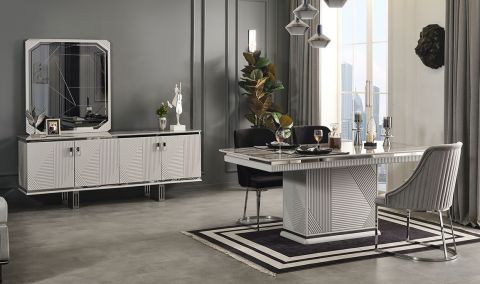 Medusa Home - Clara Beyaz Yemek Odası