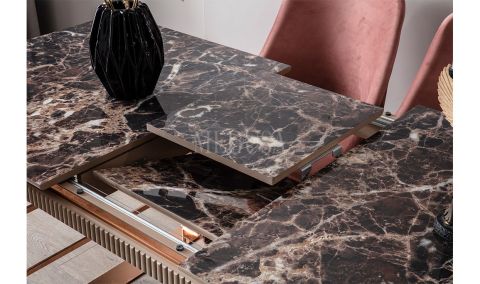 Medusa Home Mobilya - Clara Bronz Yemek Masası