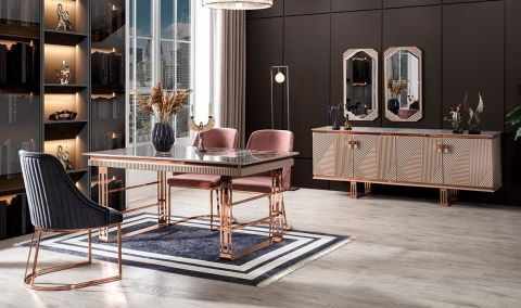 Medusa Home - Clara Bronz Yemek Odası