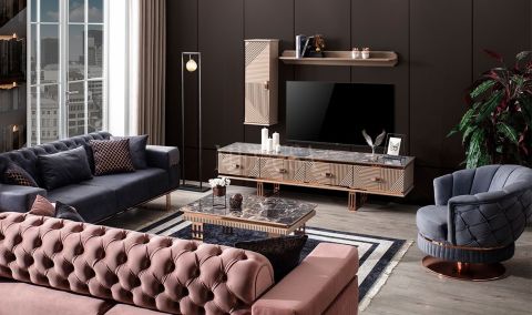 Medusa Home Mobilya - Clara Bronz Yemek Odası