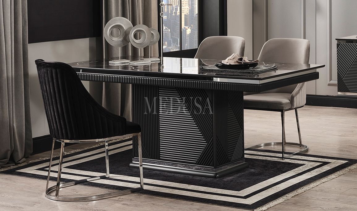 Medusa Home Mobilya - Clara Siyah Yemek Masası