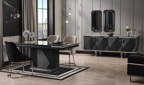Medusa Home - Clara Siyah Yemek Odası