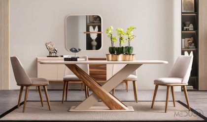 Medusa Home Mobilya - Cora Yemek Masası - Sabit Yemek Masaları