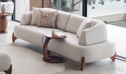 Medusa Home - Cosy Beyaz Üçlü Koltuk