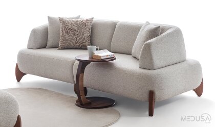 Medusa Home Mobilya - Cosy Beyaz Üçlü Koltuk